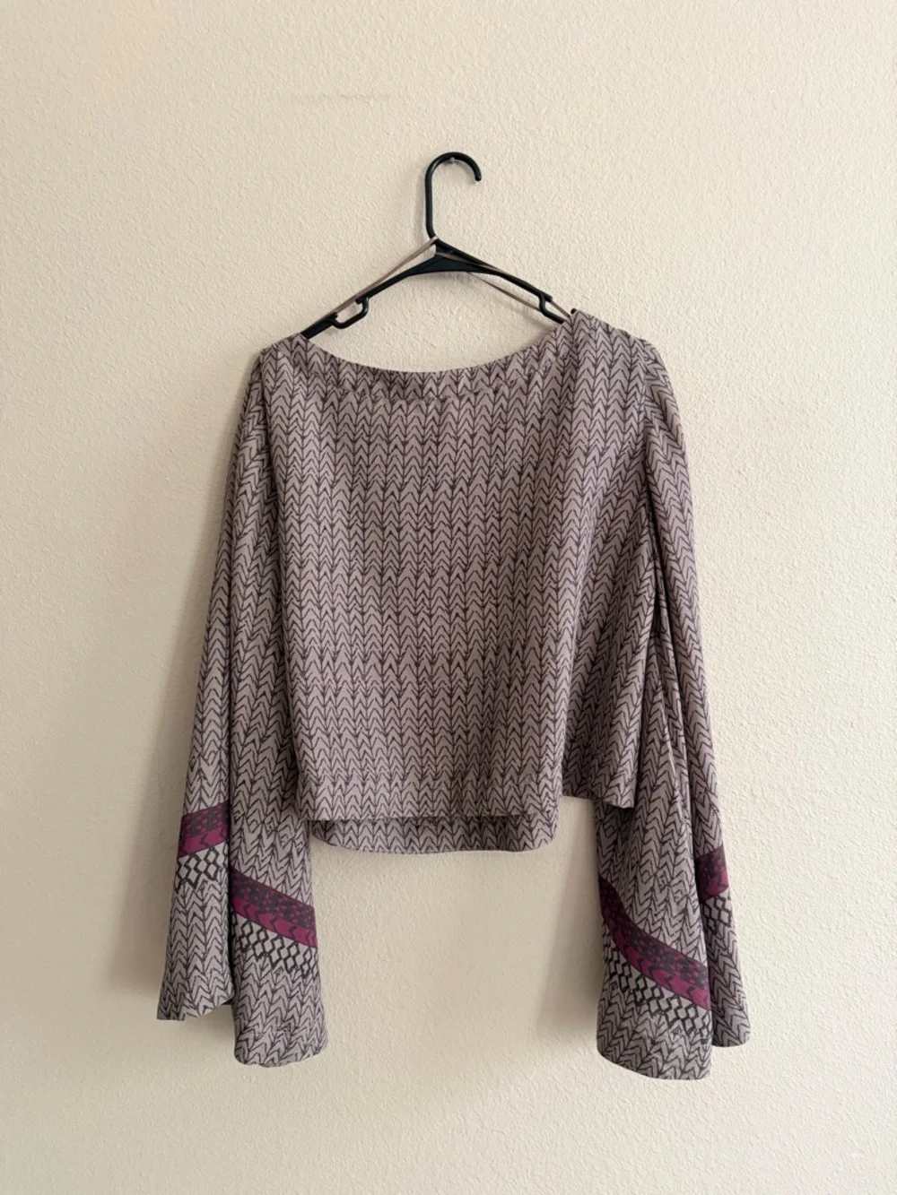 Free People Crop Bell Sleeve Blouse